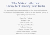 what makes us the best choice for financing your trailer